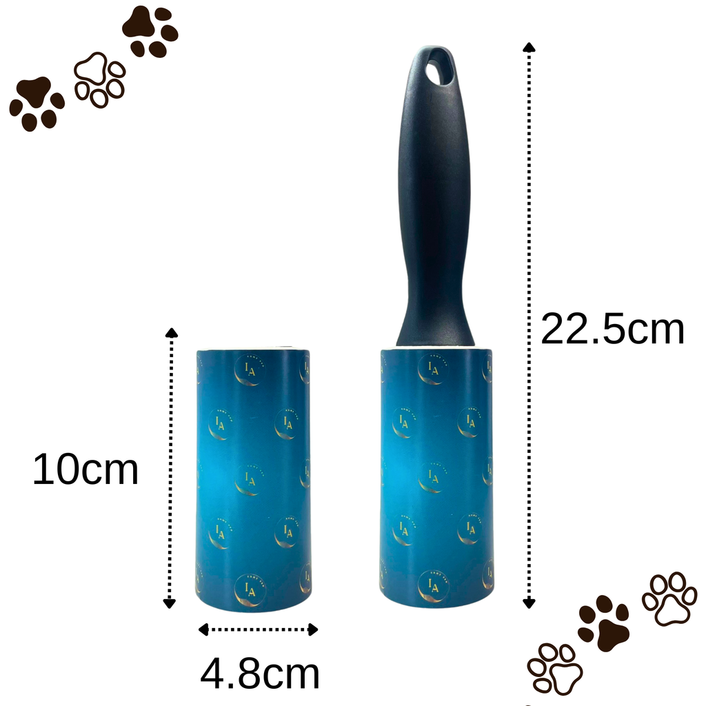 Lint Roller with 3 Refills – 180 Extra Sticky Sheets for Pet Hair & Clothes