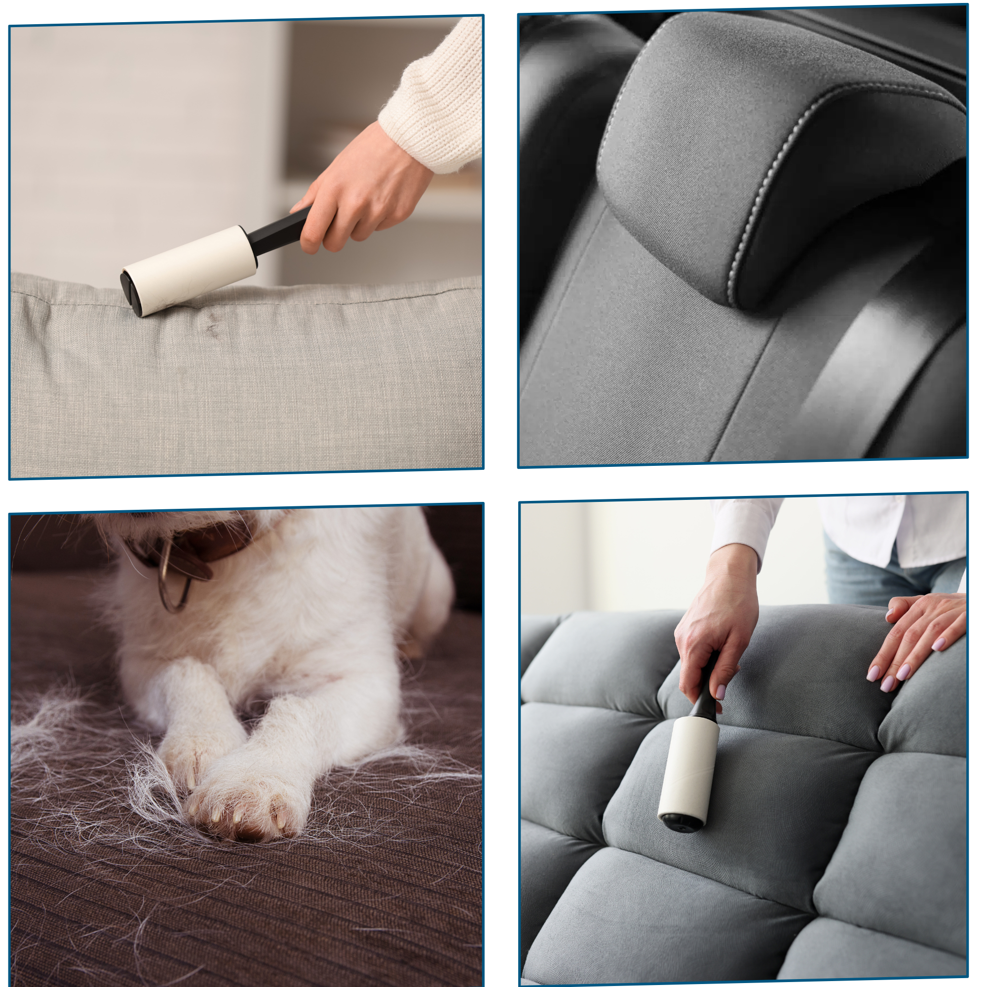 Lint Roller with 3 Refills – 180 Extra Sticky Sheets for Pet Hair & Clothes