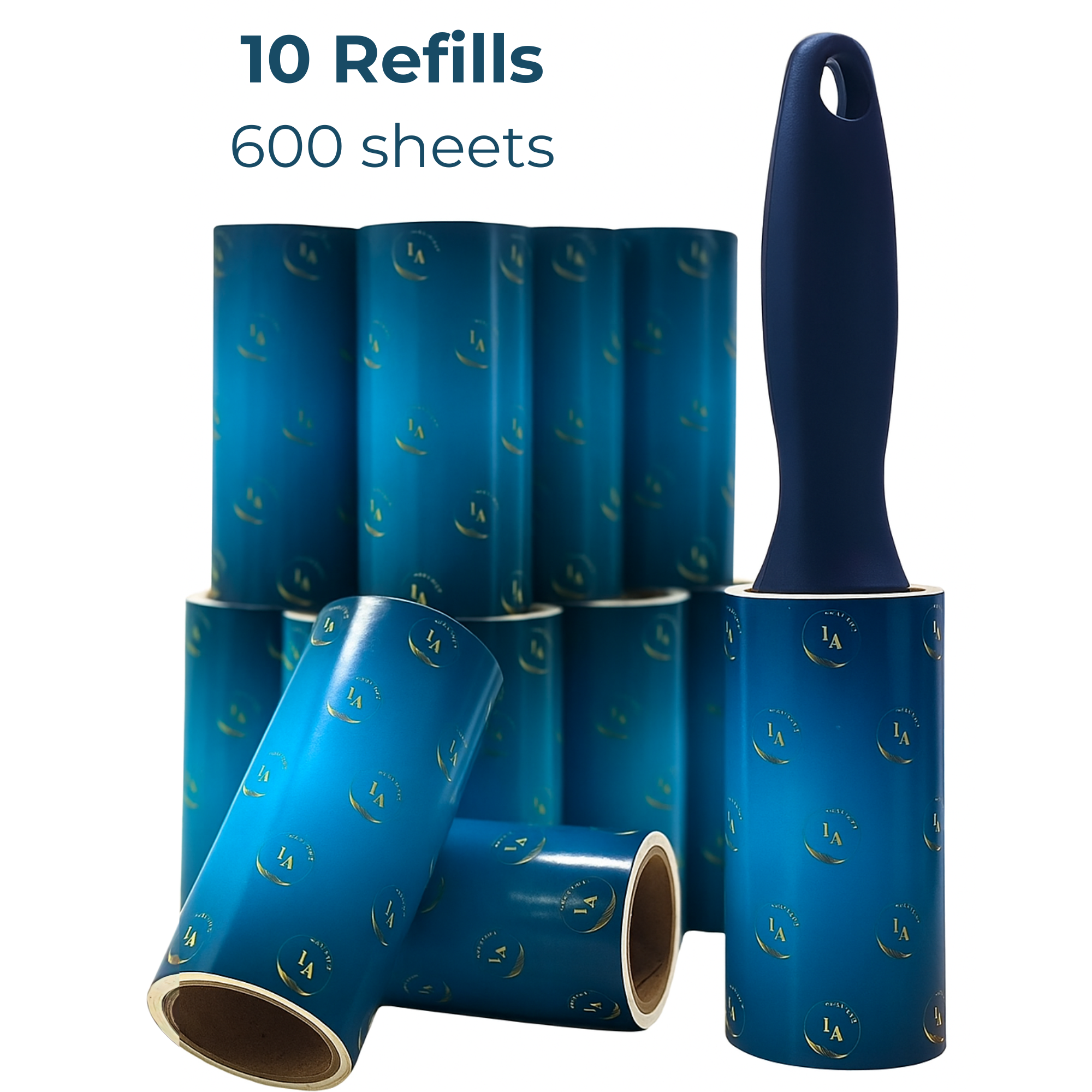Lint Roller with 10 Refills – 600 Extra Sticky Sheets for Clothes & Pet Hair